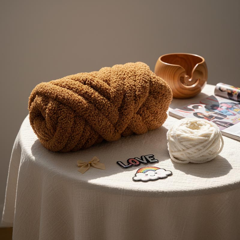 Fil chenille en polaire épaisse de 3 cm.